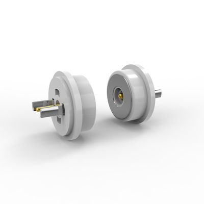 3A Magnetic Electrical Connectors White Pogo Pin Connector 8.0mm Diameter For Electronic Device